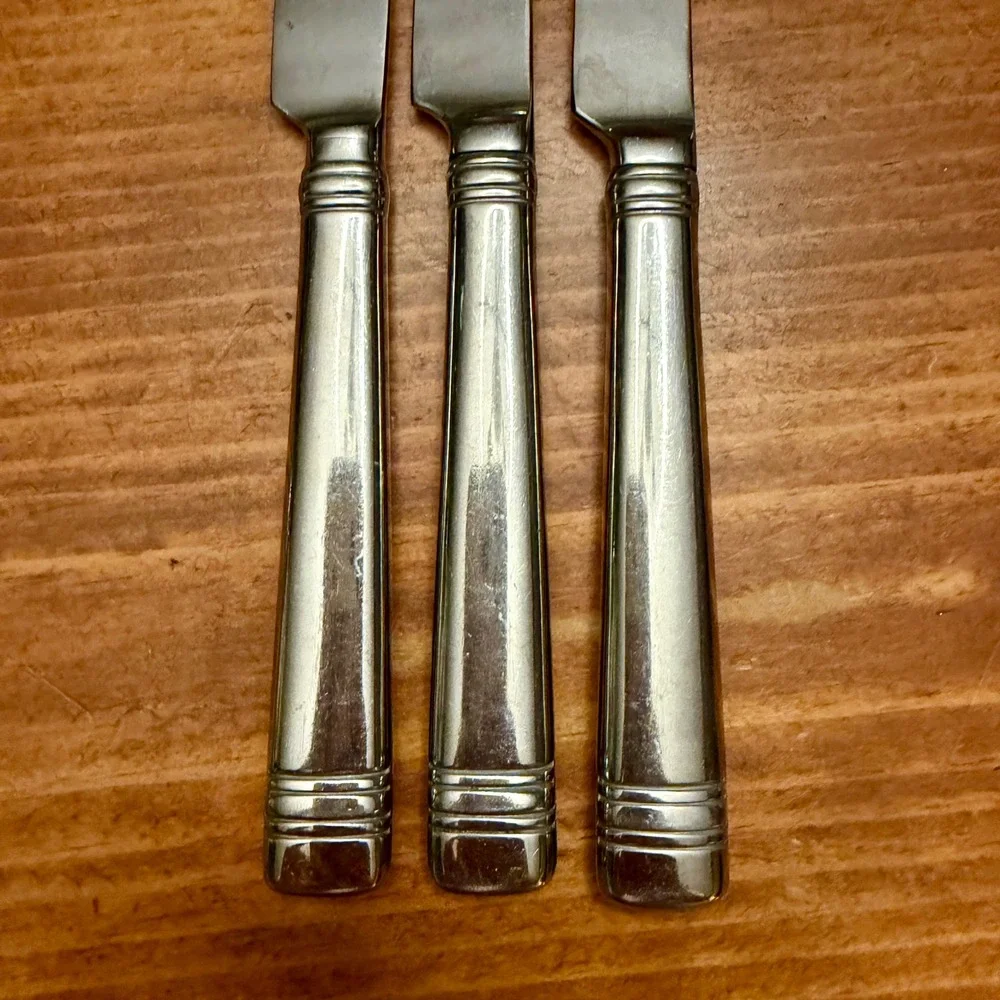Reed and Barton Longwood II Stainless Steel Dinner Knives Set of 3 Replacement